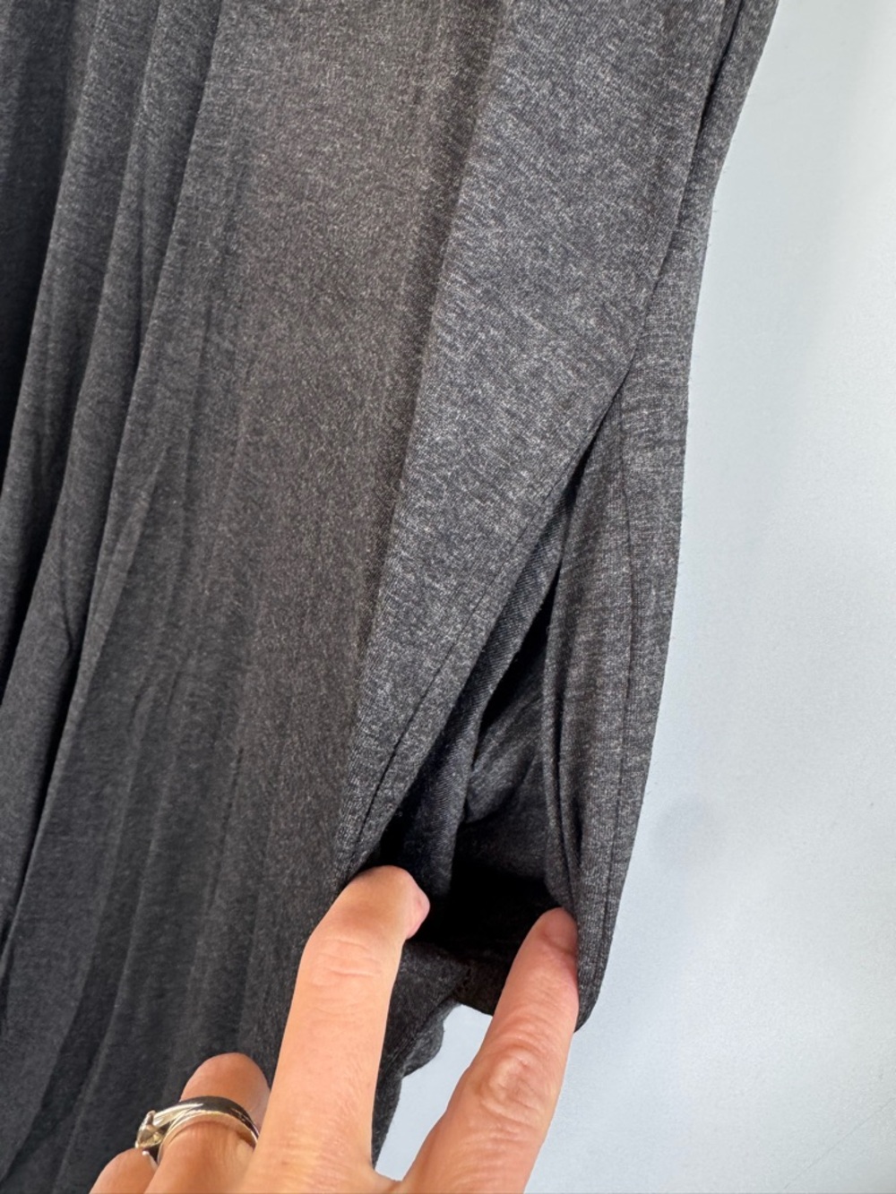 NWT NATURAL LIFE Gray Sleeveless Wide-Leg knit cotton blend Jumpsuit One Size - Picture 5 of 10
